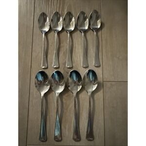 9‎ Pcs Wyndham Oneida 1881 Rogers Stainless Flatware Teaspoons Oval Place Spoons